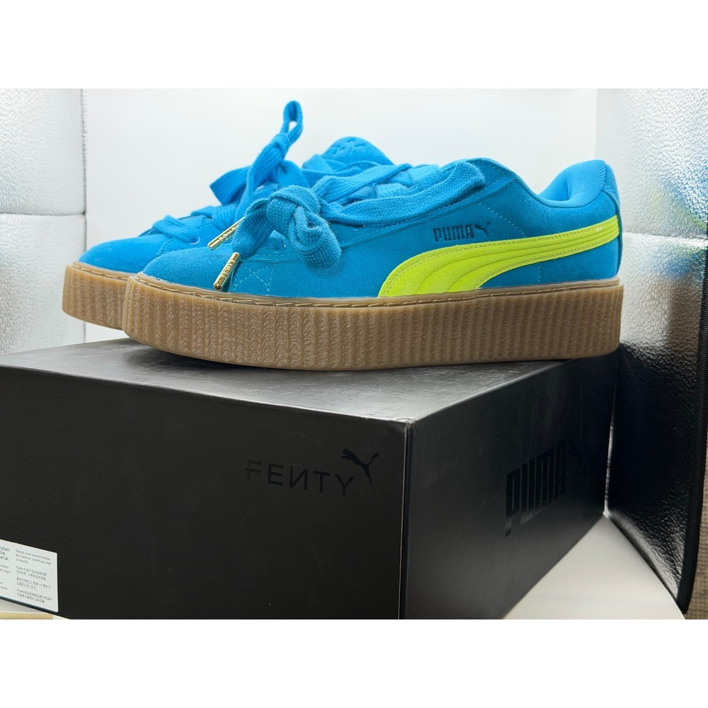 PUMA Fenty‎ Creeper Phatty Sneakers Men 10 Speed Blue Lime Suede Gum Box NEW